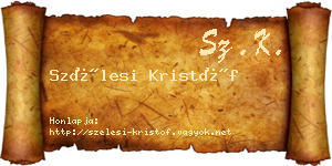 Szélesi Kristóf névjegykártya
