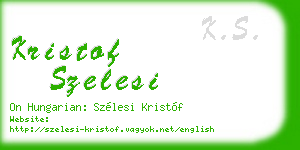 kristof szelesi business card