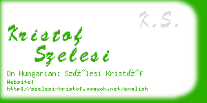 kristof szelesi business card